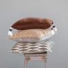 imageCreative CoOp Cotton Slub Throw Geometric Embroidery and Fringe Brown Pillow