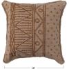 imageCreative CoOp Cotton Slub Throw Geometric Embroidery and Fringe Brown Pillow