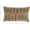 imageCreative CoOp Cotton Tufted Embroidered Design and Fringe Multicolor Lumbar Pillow Multi
