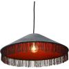 imageCreative CoOp DF2196 Charcoal Cotton Velvet Pendant Tassels Ceiling Lights Blue Teal Gray