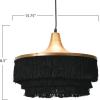 imageCreative CoOp DF2199 Metal Pendant Fringe Ceiling Lights Charcoal Grey