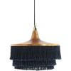 imageCreative CoOp DF2199 Metal Pendant Fringe Ceiling Lights Charcoal Grey