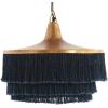 imageCreative CoOp DF2199 Metal Pendant Fringe Ceiling Lights Charcoal Grey