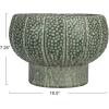 imageCreative CoOp Embossed TerraCotta Footed Vase Planter with Dot Pattern and Crackle Glaze Green