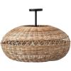 imageCreative CoOp HandWoven Rattan Ceiling Lamp SemiFlush Mount 24quot L x 24quot W x 17quot H Natural