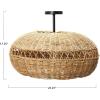 imageCreative CoOp HandWoven Rattan Ceiling Lamp SemiFlush Mount 24quot L x 24quot W x 17quot H Natural