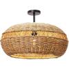 imageCreative CoOp HandWoven Rattan Ceiling Lamp SemiFlush Mount 24quot L x 24quot W x 17quot H Natural