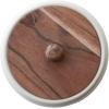 imageCreative CoOp Ivory Stoneware Canister with Acacia Wood Lid Color and Natural 65quot round