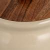 imageCreative CoOp Ivory Stoneware Canister with Acacia Wood Lid Color and Natural 65quot round