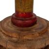 imageCreative CoOp Large Reclaimed Wood Spool Table Lamp with Printed Cotton Shade Multicolor Set of 2
