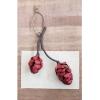 imageCreative CoOp Metal Pinecones on Branch Wall Hanging Brown and Red