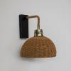 imageCreative CoOp Metal Woven Shade Set of 2 Black and Natural Wall Sconce