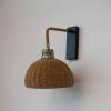 imageCreative CoOp Metal Woven Shade Set of 2 Black and Natural Wall Sconce
