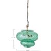 imageCreative CoOp Metal and Pressed Glass Pendant Lamp Green with Antique Brass Finish