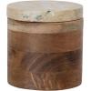 imageCreative CoOp Mlange Acacia Wood Container with Marble Lid Natural and Yellow