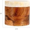imageCreative CoOp Mlange Acacia Wood Container with Marble Lid Natural and Yellow
