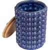 imageCreative CoOp Navy Large Stoneware Canister with Lid Color and Natural 7quot Round