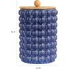 imageCreative CoOp Navy Large Stoneware Canister with Lid Color and Natural 7quot Round