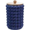 imageCreative CoOp Navy Large Stoneware Canister with Lid Color and Natural 7quot Round