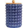imageCreative CoOp Navy Large Stoneware Canister with Lid Color and Natural 7quot Round