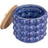 imageCreative CoOp Navy Stoneware Canister with Lid Color and Natural 8quot Round