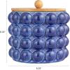 imageCreative CoOp Navy Stoneware Canister with Lid Color and Natural 8quot Round