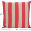 imageCreative CoOp Red Cotton and Linen Striped Pillow Natural Square
