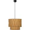 imageCreative CoOp Round Cotton Slub Pleated Pendant Lamp with Scalloped Edge Cream and White