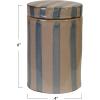 imageCreative CoOp Round Stoneware Striped Jar with Lid Blue and White