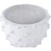 imageCreative CoOp Round TerraCotta Crock with Pointed Polka Dots and Distressed Volcano Glaze White