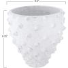 imageCreative CoOp Round TerraCotta Crock with Pointed Polka Dots and Distressed Volcano Glaze White