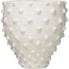 imageCreative CoOp Round TerraCotta Crock with Pointed Polka Dots and Distressed Volcano Glaze White