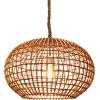 imageCreative CoOp Round Wicker Pendant Light with Thick Rope Cord