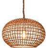 imageCreative CoOp Round Wicker Pendant Light with Thick Rope Cord