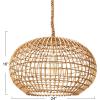 imageCreative CoOp Round Wicker Pendant Light with Thick Rope Cord