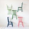 imageCreative CoOp Rubberwood Dining Chair with Slatted Back Blue Set of 2