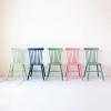 imageCreative CoOp Rubberwood Dining Chair with Slatted Back Blue Set of 2