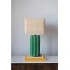 imageCreative CoOp Stoneware Fluted Raffia Shade Table Lamp 15quot L x 15quot W x 29quot H Green