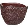 imageCreative CoOp Stoneware Organic Shaped Planter with Raised Dots and Reactive Glaze Brown