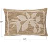 imageCreative CoOp Woven Fabric IndoorOutdoor Lumbar Pillow with Botanical and Applique Brown and Tan
