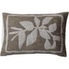 imageCreative CoOp Woven Fabric IndoorOutdoor Lumbar Pillow with Botanical and Applique Brown and Tan