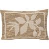 imageCreative CoOp Woven Fabric IndoorOutdoor Lumbar Pillow with Botanical and Applique Brown and Tan