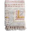 imageCreative CoOp Woven Striped and Embroidered Cotton Throw Blanket Multicolor