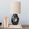 imageCreative CoOp 13 in Round Ceramic Organic Shaped Table Lamp with Fabric Shade 100 Watts Bulb Maximum Gunmetal Color