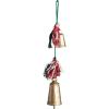 imageCreative CoOp 1912H Hanging Metal Bells wBraided Cotton ampamp Fabric Remnants Hanger Red Green Cream Color ampamp Gold Finish