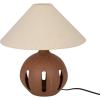imageCreative CoOp Ceramic Table Lamp with Linen Shade and CutOuts Brown and Natural