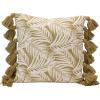 imageCreative CoOp Cotton Palm Frond Pattern ampamp Tassels Green ampamp Natural Pillow