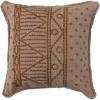 imageCreative CoOp Cotton Slub Throw Geometric Embroidery and Fringe Brown Pillow