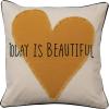 imageCreative CoOp Creative CoOp Cotton Pillow with Heart Applique and Embroidery Today is Beautiful MulticolorCover with Down Insert