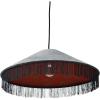 imageCreative CoOp DF2196 Charcoal Cotton Velvet Pendant Tassels Ceiling Lights Blue Teal Gray